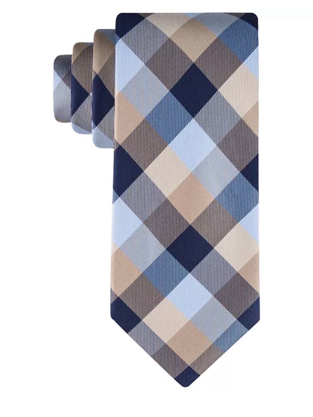 Tommy Hilfiger Plaid Tie in Blue and Tan